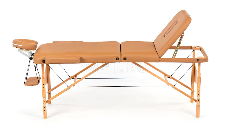 MET Comfort PRO W3 Стол массажный на деревянном каркасе, с трёхсекционной панелью коричневого цвета МЕТ